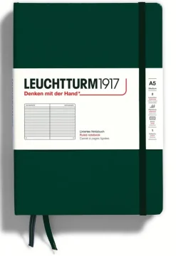 Anteckningsbok A5 Leuchtturm1917 linjerad Forest Green