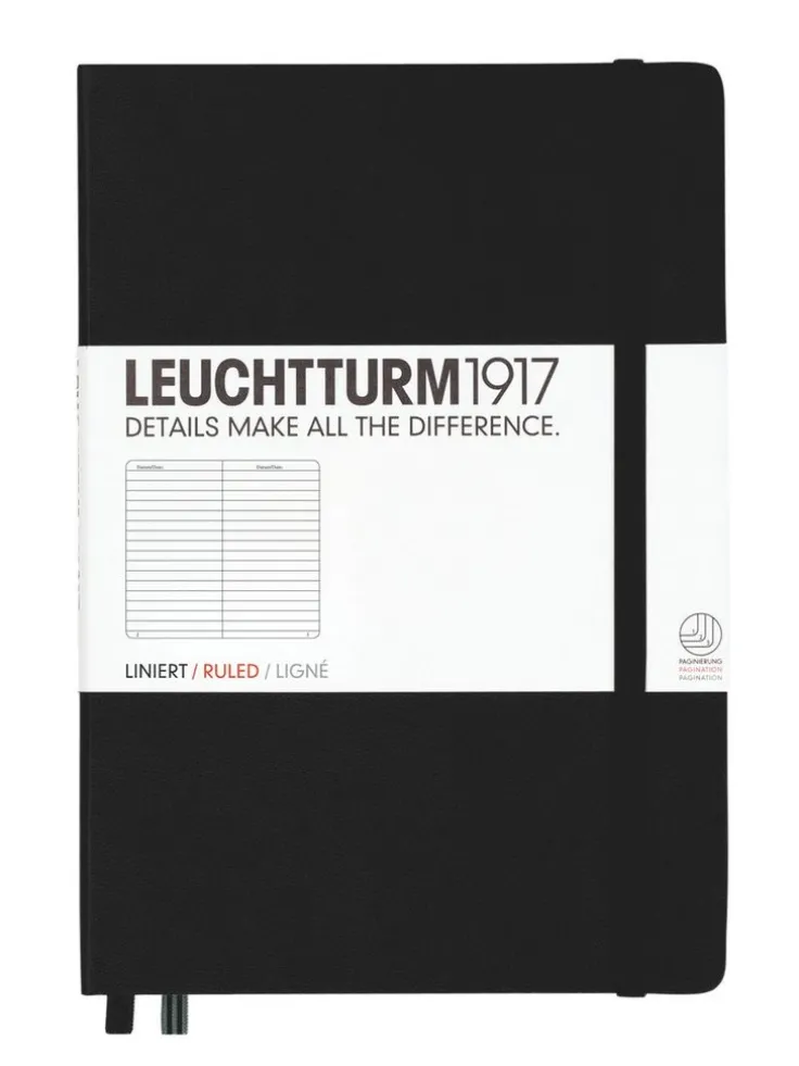 Anteckningsbok A5 Leuchtturm1917 linjerad Black