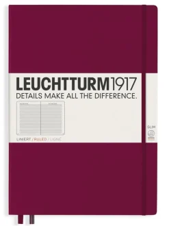 Anteckningsbok A4+ Leuchtturm1917 Slim linjerad Port Red