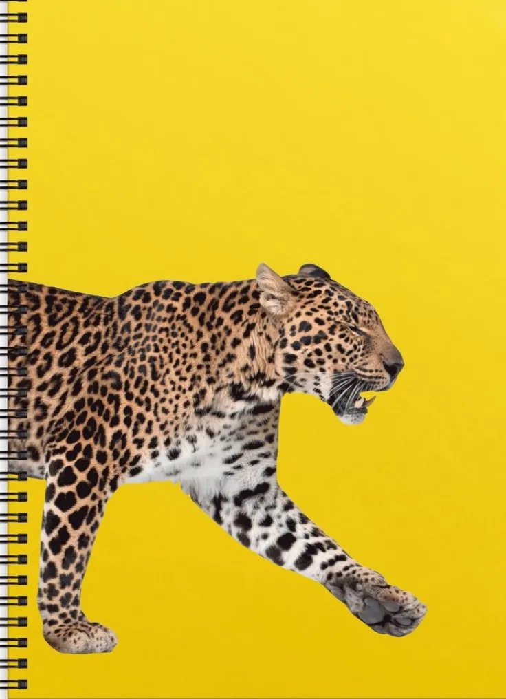 Anteckningsbok A4 wire-o linjerad Leopard