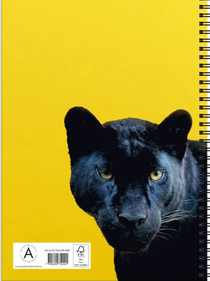 Anteckningsbok A4 wire-o linjerad Leopard