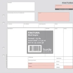 Faktura 2/3 A4 med 1 kopia, 2 x 50 blad