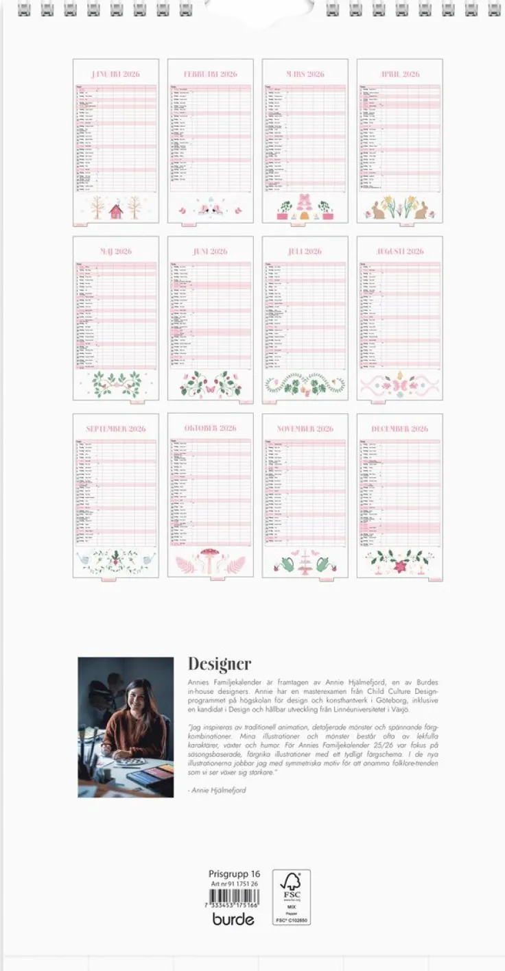 Familjekalender 2026 Annies familj