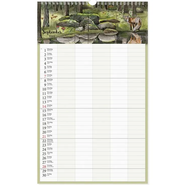 Familjekalender 2025 Design Kajsa Hagelin