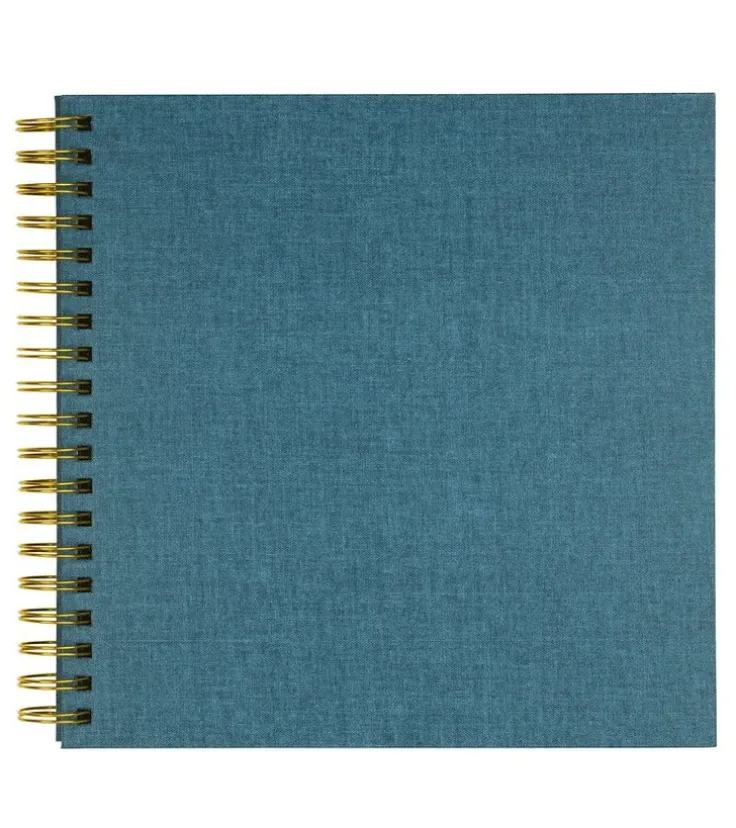 Fotoalbum 245x245mm spiral vita blad blågrön