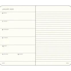 Kalender 2025 A6 Vecka/Sida note soft Black
