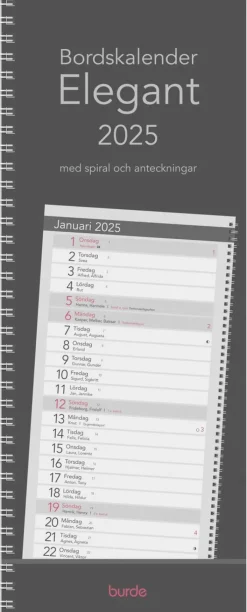 Kalender 2025 Bordskalender Elegant spiral