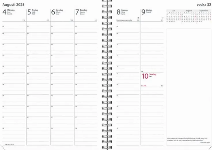 Kalender 2025 Business rosa konstläder Amelia