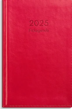 Kalender 2025 Fickagenda rött konstläder