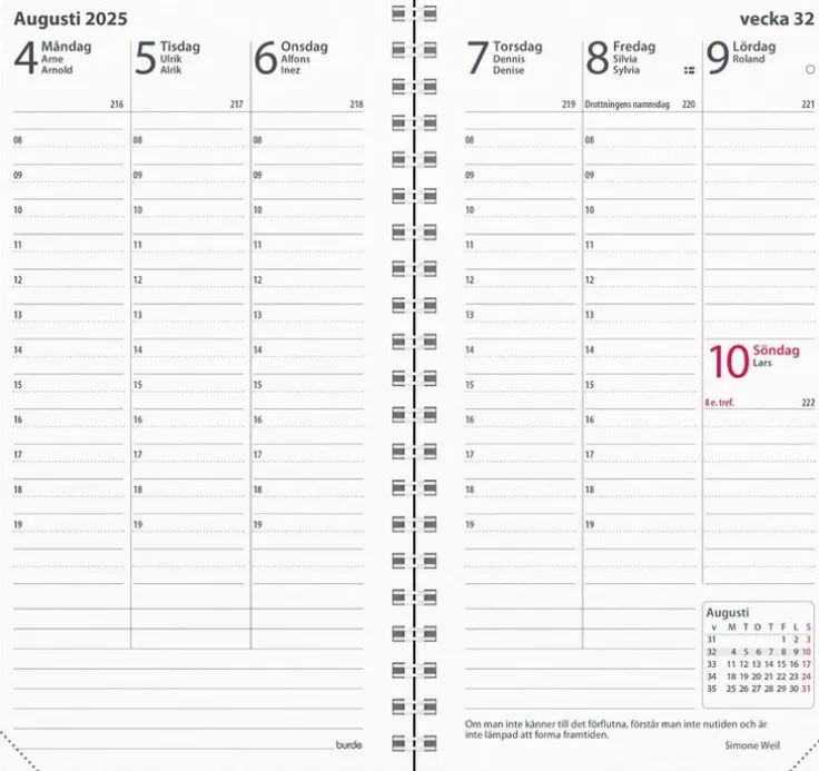 Kalender 2025 Interplano II svart plast