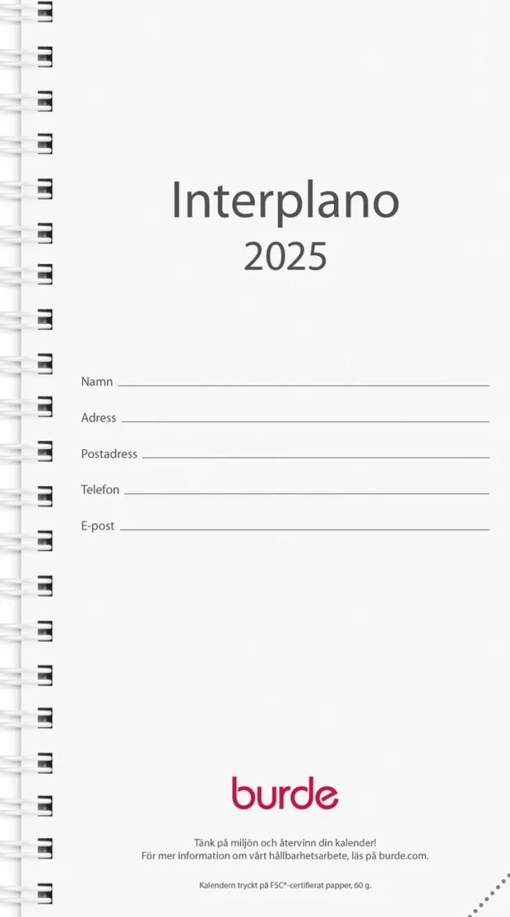Kalender 2025 Interplano refill
