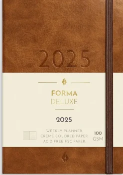 Kalender 2025 Liten Veckokalender Forma Deluxe brun