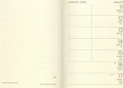 Kalender 2025 Liten Veckokalender Forma Deluxe brun