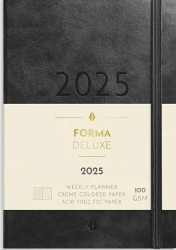 Kalender 2025 Liten Veckokalender Forma Deluxe svart