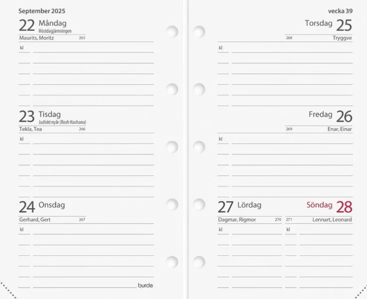 Kalender 2025 Mini kalendersats