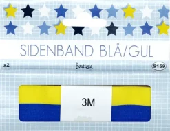 Sidenband 25mm Examen blå & gul
