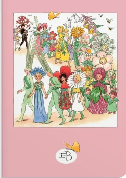 Skrivhäfte A5 Elsa Beskow Blomsterfesten rosa