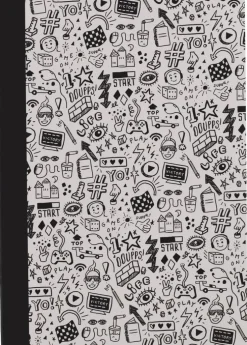 Skrivhäfte A4 linjerad Game vit/svart