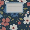 Skrivhäfte A6 linjerad småblom blå