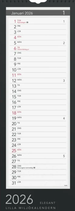 Väggkalender 2026 Lilla Miljökalendern Elegant