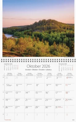 Väggkalender 2026 Sweden med kuvert