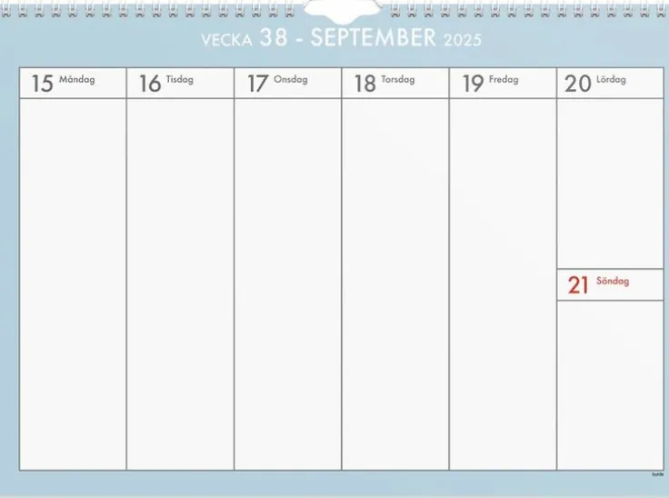 Väggkalender 2025-2026 Veckoplan